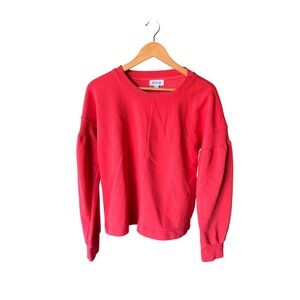 EVERVE Coral Red Crewneck Sweatshirt Long Sleeve Casual Pullover Women's M